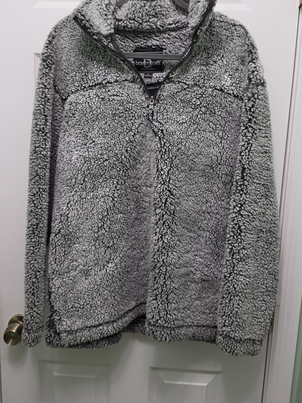 boxercraft Women's Gray Plush Sherpa Zip Jacket
